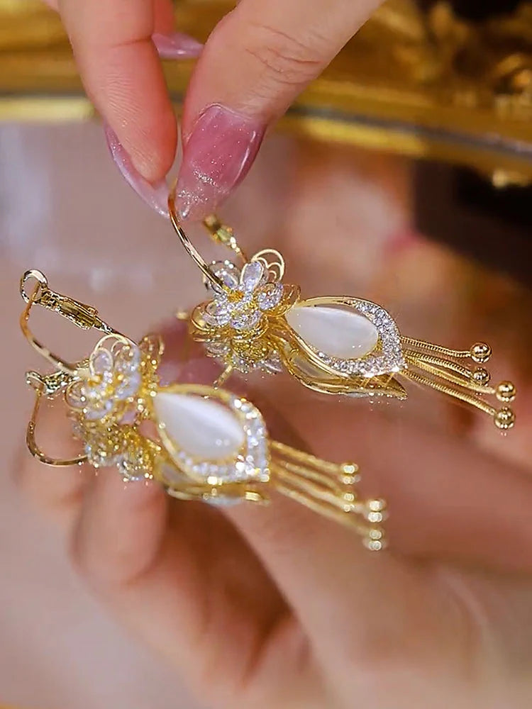 PENDIENTES FLOR DE OPALO