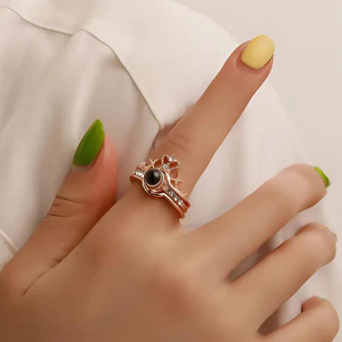 ¡EXCLUSIVO! 2 EN 1 ANILLO REAL (TE AMO +100 IDIOMAS) 👑👑👑