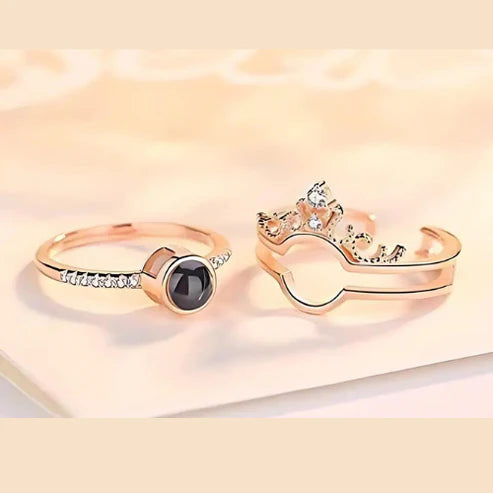 ¡EXCLUSIVO! 2 EN 1 ANILLO REAL (TE AMO +100 IDIOMAS) 👑👑👑