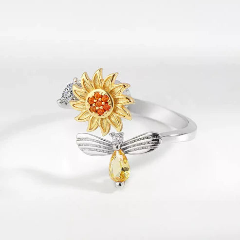 ¡LO ULTIMO! ANILLO DE GIRASOL GIRATORIO ✨✨✨