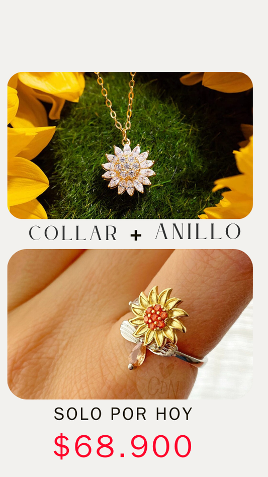 ¡LO ULTIMO! ANILLO DE GIRASOL GIRATORIO ✨✨✨
